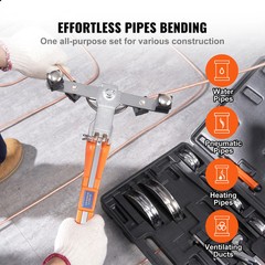 Ratcheting Pipe Tube Bender Kit w/ 7 Dies & Cutter HVAC AC Refrigeration