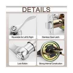 10 Pack Brushed Nickel Door Handles Privacy Door Levers, Heavy &hellip; USA FAST SHIP