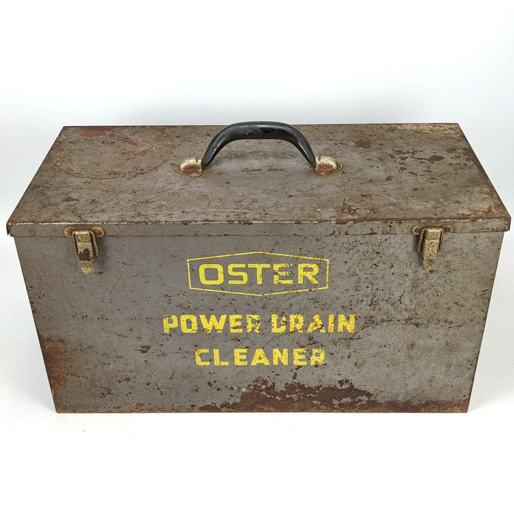Oster Power Drain Cleaner Metal Box Only &ndash; carrying case vintage
