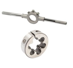 Drill America 1&Prime;-8 UNC X 2-1/2&Prime; OD HSS Round Adjustable Die with Matching Die