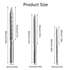 ZERINT Tire Repair Carbide Burr Drill Bit & Reamer Kit 3Pack 3 Size 3mm/4.5m&hellip;