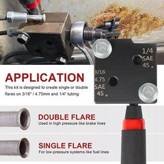 Low Profile Brake Line Single/Double Flaring Tool Kit 4.75 3/16 1/4 #33260