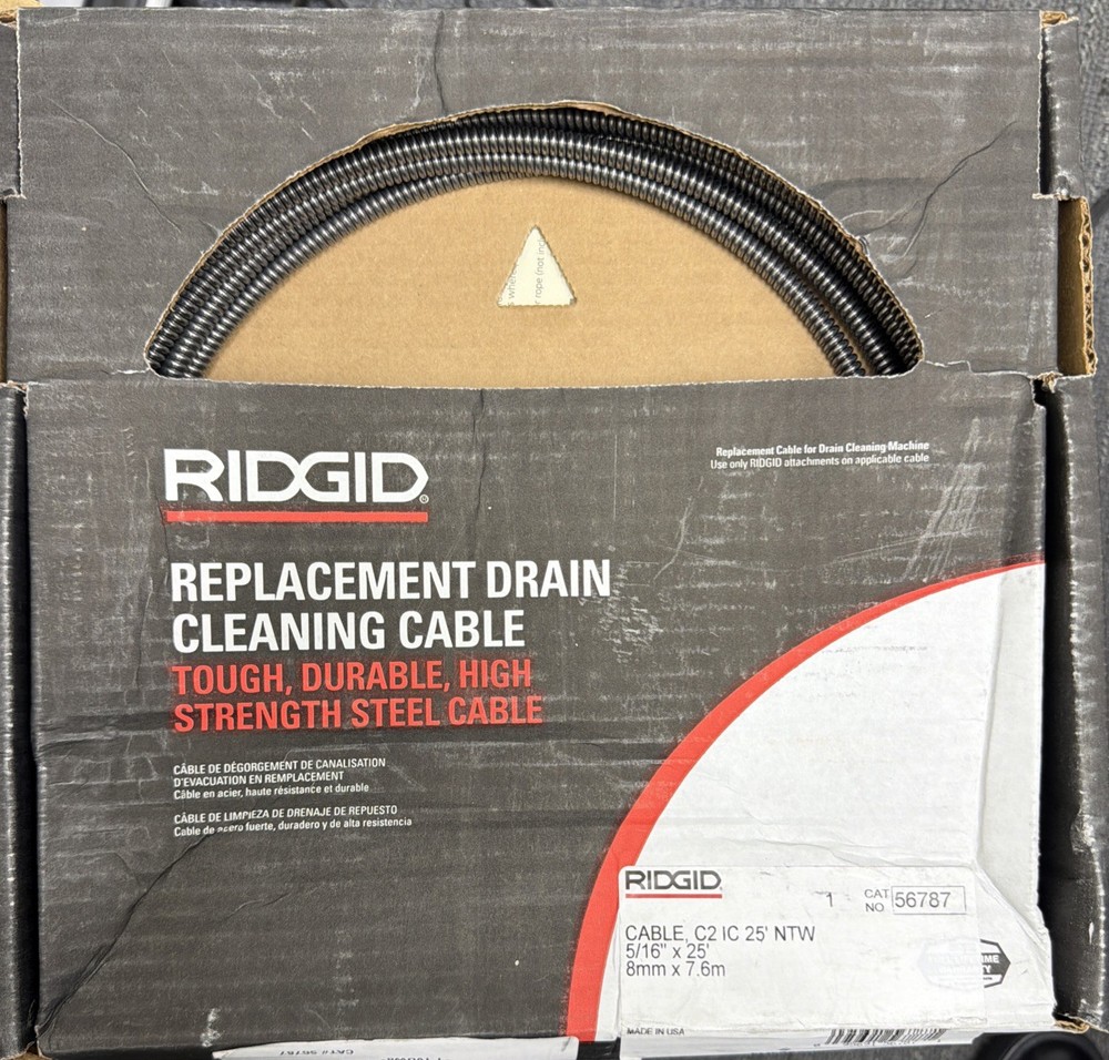 Ridgid 56787 Drain Cleaning Cable Replacement , 5/16 In. X 25 Ft.