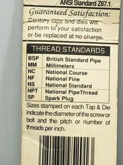 VTG Century Drill 95201 Plug Hand Pipe Thread Tap, 1/8-27 NPT HIGH CARBON ALLOY
