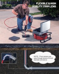 1080P HD Sewer Camera with 9&Prime; Monitor & 100ft Cable &ndash; Waterproof Inspection Tool