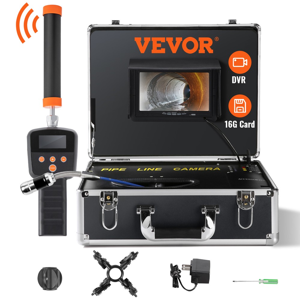 7&Prime; 30m/100ft Sewer Camera Pipe Inspection Camera 1000TVL 512Hz Locator