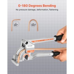 VEVOR 3 in 1 Lever Pipe Tube Bender for 1/4&Prime;, 3/8&Prime;, 1/2&Prime; O.D. 0-180&deg; Bending