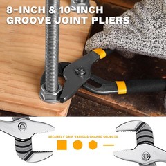 8-Piece Pliers Set, 8&Prime; & 10&Prime; Water Pump Plier, 6&Prime; & 8&Prime; Slip Joint, 8&Prime; Linesman,