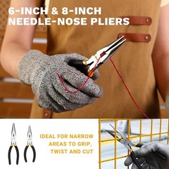 8-Piece Pliers Set, 8&Prime; & 10&Prime; Water Pump Plier, 6&Prime; & 8&Prime; Slip Joint, 8&Prime; Linesman,