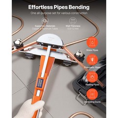 Uimoso Compact Ratcheting Tube Bender Kit for 1/4 to 7/8 Inch Pipes