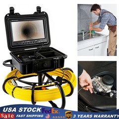 Drain Sewer Camera Pipe Inspection Camera System 60m / 200ft Cable W/9&rdquo; Monitor