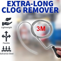 10 Foot Snake Clog Remover Metal Tool Unclog Sinks Drains Toilets Manual Drain