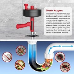 35ft Heavy Duty Drain Snake &ndash; Manual & Drill Adapter for Effortless Clog Removal