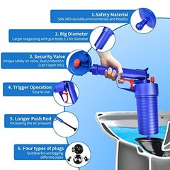 BMDYJK TOILET PLUNGER SET DRAIN CLOG REMOVER 4 SIZED SUCKERS TP-GG &ndash; BLUE