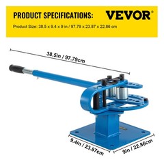 Manual Bench Bender 7 Dies 1&Prime;-3&Prime; Pipe Bender Telescoping Mountable Metal