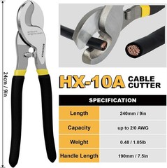 Battery Cable Lug Crimping Tool Kit with Cable Cutter ＆180pcs Copper Wire Lugs,