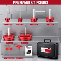 6Pcs PVC Pipe Reamer Kit, Durable Aluminum PVC Fitting Saver for Sch.40 CPVC, AB