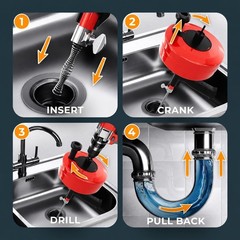 Solid Drain Auger &ndash; 50FT Auto Feed &ndash; Sink Unblocker