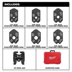 Milwaukee 1/4 Inch &ndash; 7/8 Inch Rls Pivoting Press Ring Kit For M12 Force Logic
