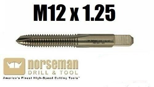 M12 x 1.25 Metric 4FL Taper Tap High Speed Steel BEST QUALITY Norseman 61601