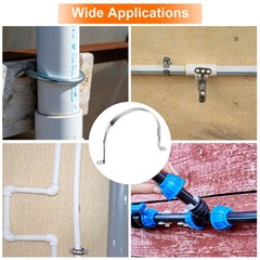 20pcs 5 1/2 Inch 140mm Conduit Clamp, M140 U Tube Pipe Clamp, Stainless Steel