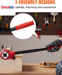 Ratchet Pipe Threader Kit with 6 Dies, 1/4&Prime; NPT to 1-1/4&Prime; NPT Ratcheting Pipe Th