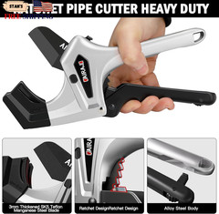 Ratchet PVC Pipe Cutter Heavy Duty Cuts up to 3 Inches PVC Cutter with One-Click