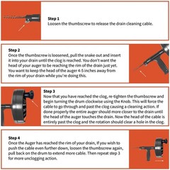Heavy-Duty-Steel Pro Drum Drain Auger, 25 Ft., with Work Gloves and Carrying&hellip;