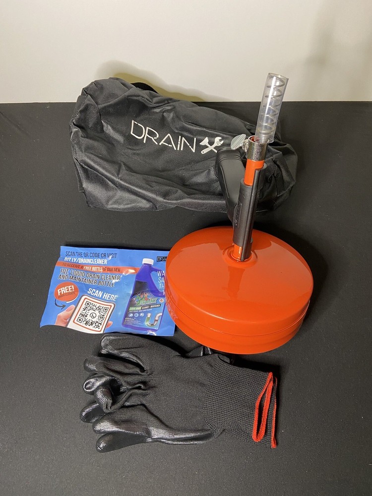 DrainX&reg; Heavy-Duty-Steel Pro Drum Drain Auger, 25 Ft., with carrier