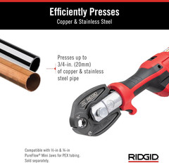 72553 Model RP 115 Mini Press Tool and Battery Kit with 1/2&Prime; to 3/4&Prime; Propress Pr