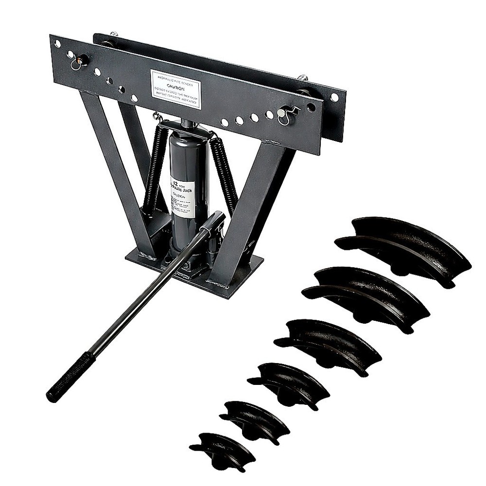 12 Ton Hydraulic Pipe Bender Manual Metal Tubing Bending Tool 6 Dies 1/2&Prime; to 2&Prime;