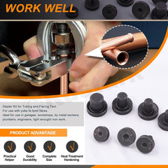 14Pcs Double Flares Adapters Tool Kit Replacement Head Fit 3/16, 1/4, 5/16, 3/8,