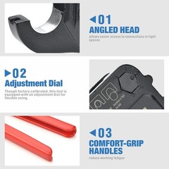 Compact 1/2 & 3/4 Inch PEX Crimp Tool with Angled Design & ASTM Certification