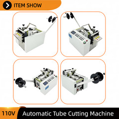 110V Tube Cutting Machine Automatic Cutter for PVC/Silicone & PE Hoses 0-85mm