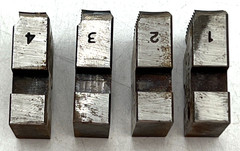 RIDGE TOOL CO RIDGID 2&Prime; PIPE THREADING DIES SET OF 4 NEW W/SURFACE RUST