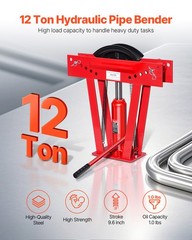Uimoso 12-Ton Manual Hydraulic Pipe Bender with 6 Interchangeable Dies