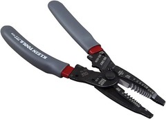 Klein Kurve 1019 Wire Stripper, Crimper, Cutter Tool &ndash; Made in USA, Gray/Red