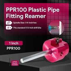 PPR100 Clean Ream Extreme with 1/4&Prime; Hex Shaft 1&Prime; Head for SCH40 PVC CPVC Pipe
