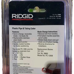 Ridgid Model PC-1250 Single Stroke Plastic Pipe Cutter &ndash; Compact & Effortless