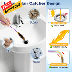 Drainsoon 35-Inch Metal Drain Snake Hair Clog Remover, Reusable Sink Purple