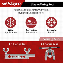 Flaring Tool Set Single Flare Tubing Pipe 7 Dies of 3/16-5/8 Inch Kit in HVAC fo