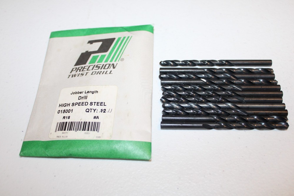 PRECISION TWIST DRILL 015001 #A HSS JOBBER DRILL BIT 3 7/8&Prime;L &ndash; QTY OF 11 &ndash; NEW