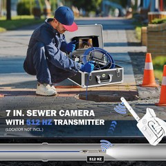 7&Prime; 100ft/30m Self-Leveling Sewer Camera Pipe Inspection Camera 512HZ Counter DVR