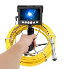 50M Handheld Drain Sewer Pipe Inspection Camera 4.3 inch DVR 16GB 17MM Lens