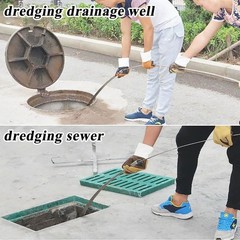 Heavy Duty 49.2ft Sewer Drain Snake Tool &ndash; Manual Flat Manganese Steel Plumbing