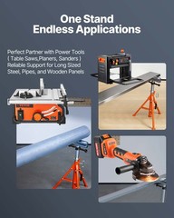 VEVOR Roller Stand 2500 LBS Load 27.6&Prime;-52&Prime; Height Adjustable 45# Steel Foldable