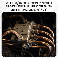 25 Feet of 3/16 Inch 4.75 mm Copper Nickel Brake Line .028&Prime; Wall Thickness wi&hellip;