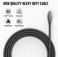 POPULO 12V Cordless Electric Drain Auger, Auto Feed Plumbing Snake Drain
