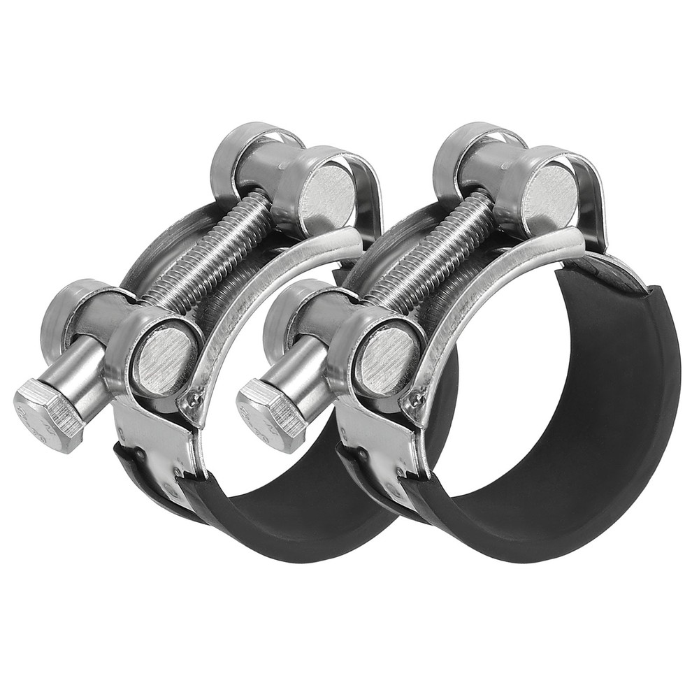 2 Pcs 36-39mm T-Bolt Hose Clamp Intercooler Pipe Clip with Rubber Edge