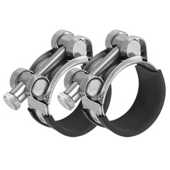 2 Pcs 36-39mm T-Bolt Hose Clamp Intercooler Pipe Clip with Rubber Edge